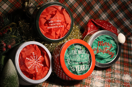 Black Raspberry Rum Cake 1lb. with Holiday Tin